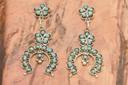 Zuni Indian Sleeping Beauty Turquoise Earrings